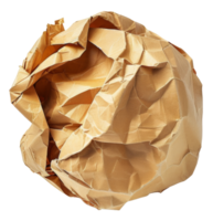 A piece of paper is crumpled and torn, with a brown color - stock .. png
