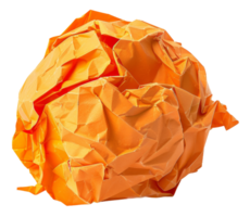 A crumpled orange piece of paper - stock .. png