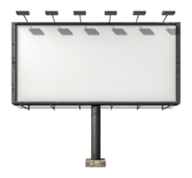 Empty billboard with lights, cut out - stock .. png