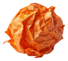 A crumpled orange piece of paper with a triangular shape - stock .. png
