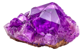 Purple amethyst crystal, cut out - stock .. png