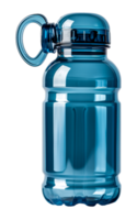 durevole blu acqua bottiglia con ciclo continuo maneggiare, tagliare su - azione . png
