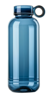 Durable blue water bottle with loop handle, cut out - stock . png