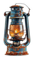 Rustic lantern with glowing candle, cut out - stock .. png