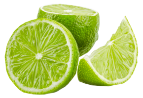 A lime is cut in half and has a green top - stock .. png