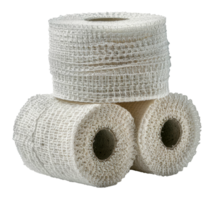 White textured bandage rolls, cut out - stock .. png