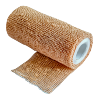 Tan textured elastic bandage roll, cut out - stock .. png