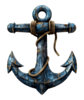 Rustic old metal anchor with weathered texture, cut out - stock .. png