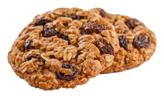 Delicious oatmeal raisin cookies with chewy texture, cut out - stock .. png