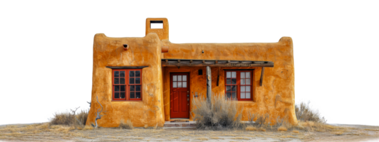 traditionell adobe pueblo hus, skära ut - stock . png