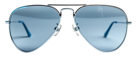 Classic aviator sunglasses with blue tinted lenses, cut out - stock .. png