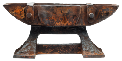 Vintage rail anvil, cut out - stock .. png