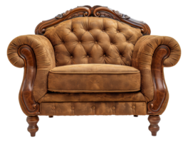 ancien huppé fauteuil dans texturé tissu, Couper en dehors - Stock .. png