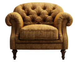 ancien huppé fauteuil dans texturé tissu, Couper en dehors - Stock .. png