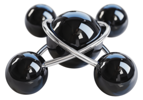 elegant svart molekyl modell, skära ut - stock .. png