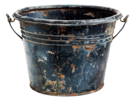 Rusty old metal bucket, cut out - stock .. png