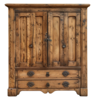 Ornate wooden wardrobe with vintage details, cut out - stock .. png