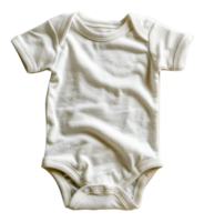 Simple white baby onesie for everyday comfort, cut out - stock .. png