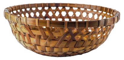 tradizionale intrecciata bambù cestino, tagliare su - azione . png