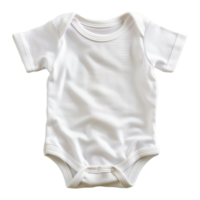 Simple white baby onesie for everyday comfort, cut out - stock .. png