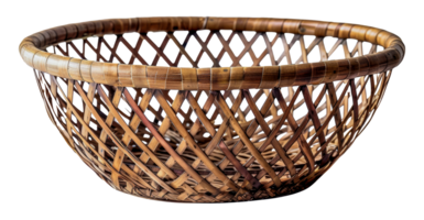 Large handwoven basket ideal for household storage and decor, cut out - stock . png