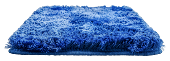 Deep blue shag rug texture flat lay view, cut out - stock .. png