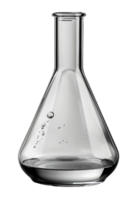 Transparent laboratory flask with pure water, cut out - stock .. png