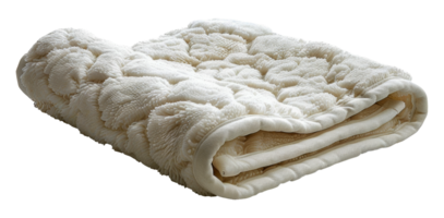 Soft folded white shag rug, cut out - stock .. png