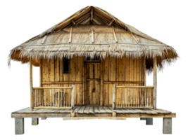 Exotic thatched bamboo cottage, cut out - stock . png