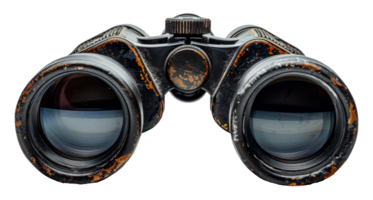 Rustic vintage binoculars with a weathered look, cut out - stock .. png