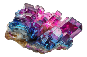 Stunning multi-colored mineral crystal, cut out - stock .. png