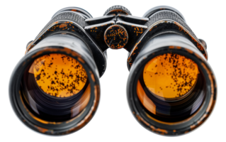 Orange lensed binoculars for enhanced viewing experience, cut out - stock .. png