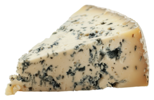 Rich and creamy blue cheese wedge with mold veining, cut out - stock .. png