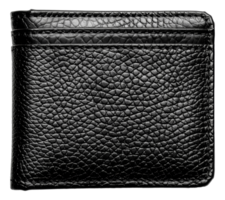 Elegant classic black leather wallet, cut out - stock .. png