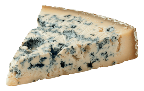 Rico y cremoso azul queso cuña con molde veteado, cortar fuera - valores .. png