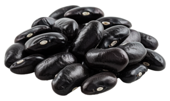 Shiny black beans piled high, cut out - stock .. png