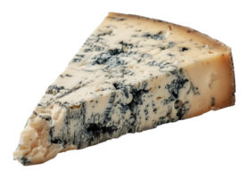 Rich and creamy blue cheese wedge with mold veining, cut out - stock .. png