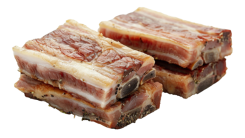 Freshly sliced raw pork belly ready for cooking, cut out - stock .. png