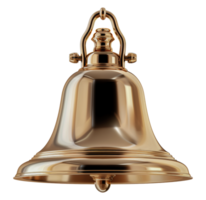 Polished golden bell with sleek design, cut out - stock .. png