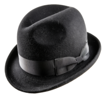 klassisch schwarz Bowler Hut mit elegant Bogen Band, Schnitt aus - - Lager .. png