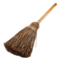 Traditional handcrafted straw broom, cut out - stock .. png