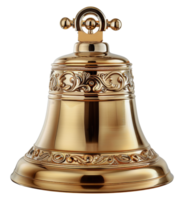 antico ottone campana con ornato decorazioni, tagliare su - azione .. png