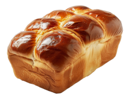 Golden brown braided bread loaf, cut out - stock .. png