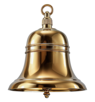 Polished golden bell with sleek design, cut out - stock .. png