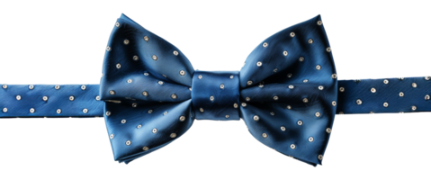 Blue bow tie with silver studs on a textured band, cut out - stock .. png