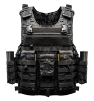 Black tactical bulletproof vest, cut out - stock .. png