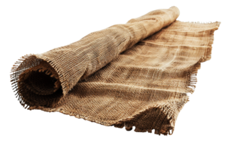 Rustic burlap fabric roll, cut out - stock . png