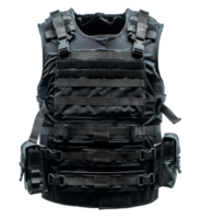 Black tactical bulletproof vest, cut out - stock .. png