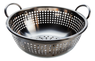 Stainless steel colander, cut out - stock .. png