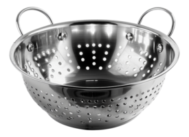 Stainless steel colander, cut out - stock .. png